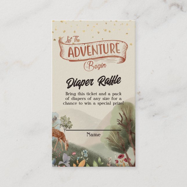 Let The Adventure Begin Diaper Raffle Tickets (Front)