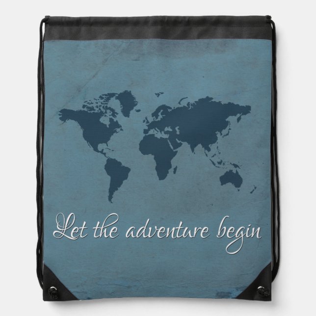 Let the adventure begin drawstring bag (Front)