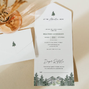 Let The Adventure Begin Forest Boy Baby Shower All In One Invitation