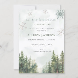 Let The Adventure Begin forest Boy Baby Shower Invitation