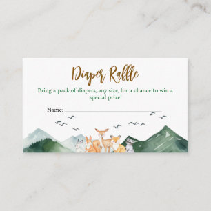Let the Adventure Begin Forest Diaper Raffle Enclosure Card