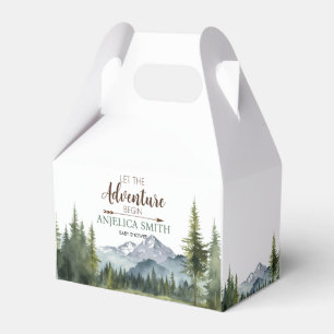 Let the Adventure Begin Forest Rustic Baby Shower Favor Boxes