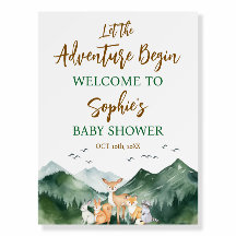 Let the Adventure Begin Forest Rustic Baby Shower