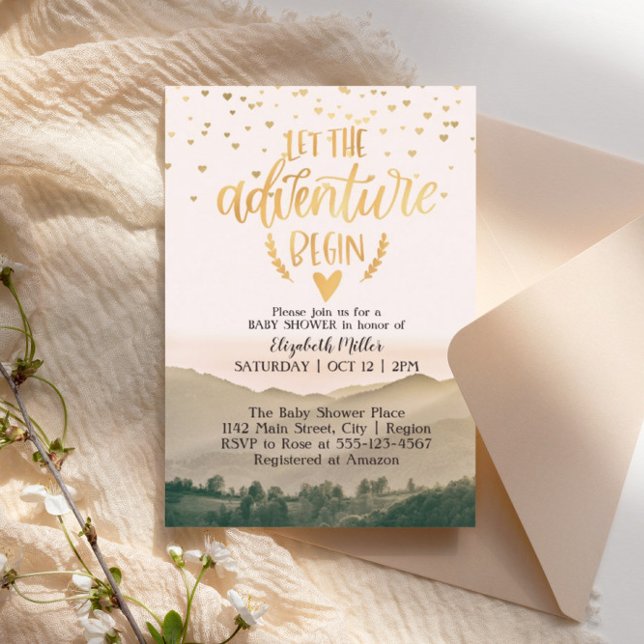 Let The Adventure Begin Gender Neutral Baby Shower Invitation (Creator Uploaded)