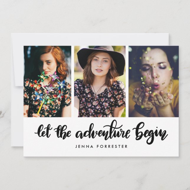 Let The Adventure Begin | Graduate Photo Invitation (Front)