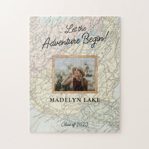 Let the Adventure Begin Graduation Photo Jigsaw Puzzle