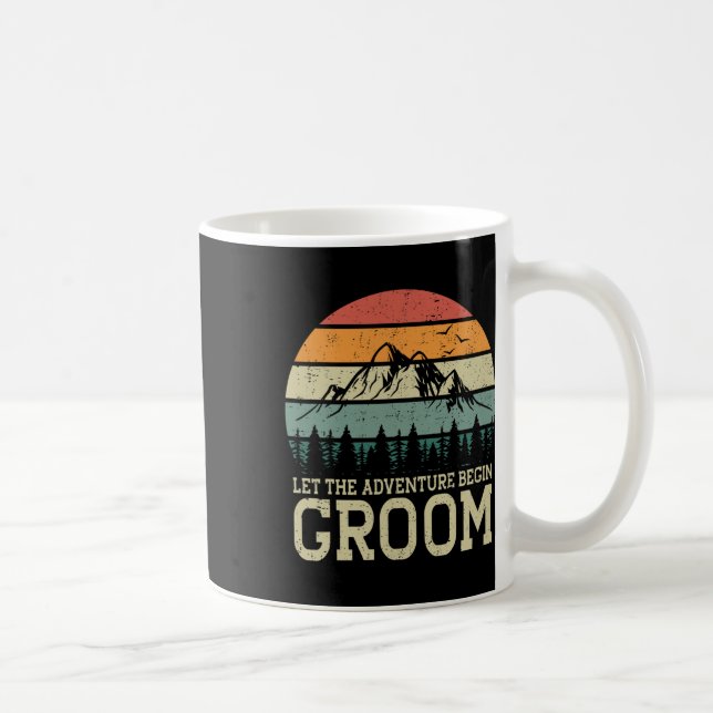 Let The Adventure Begin Groom Just Married Couples Coffee Mug (Right)
