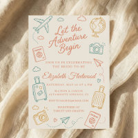 Let the Adventure Begin hand drawn Bridal Shower