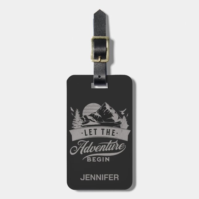 Let the adventure begin luggage tag (Front Vertical)