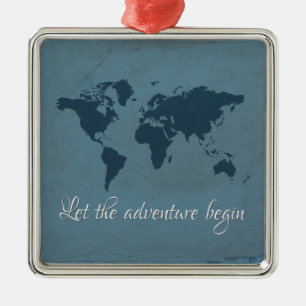 Let the adventure begin metal ornament