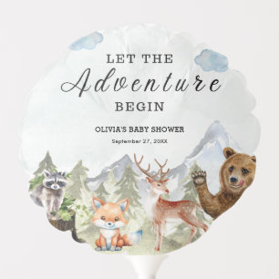 Let the Adventure Begin Mountain Boy Baby Shower  Balloon