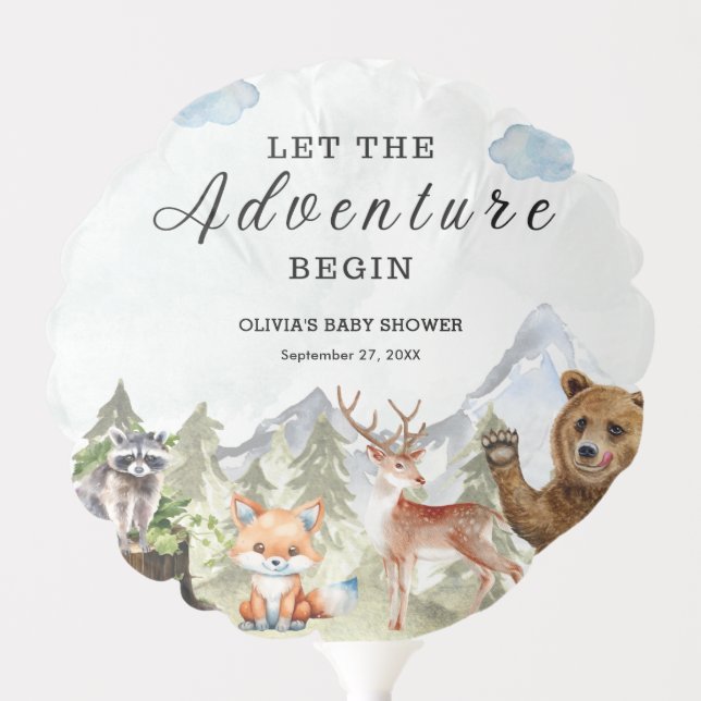 Let the Adventure Begin Mountain Boy Baby Shower  Balloon (Front)