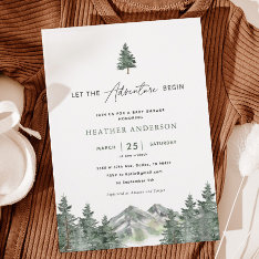 Let The Adventure Begin Mountain Boy Baby Shower Invitation at Zazzle