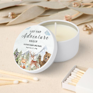 Let the Adventure Begin Mountain Boy Baby Shower Mini Candle Favors