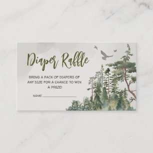 Let the Adventure Begin Mountain Diaper Raffle Enclosure Card