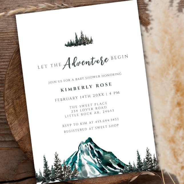 Let The Adventure Begin Mountain Pine Baby Shower Invitation (Let The Adventure Begin Mountain Pine Baby Shower Invitation)