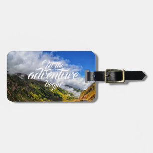 Let the Adventure Begin // Mountain Road View Luggage Tag