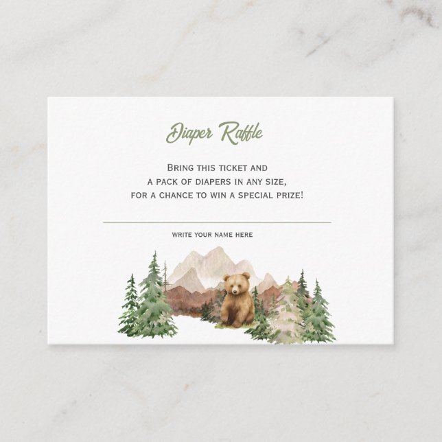 Let the Adventure Begin Mountain Sage Baby Shower  Enclosure Card (Front)