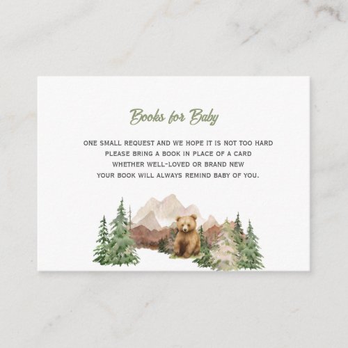 Let the Adventure Begin Mountain Sage Baby Shower  Enclosure Card