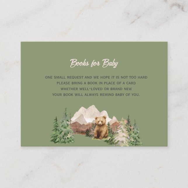 Let the Adventure Begin Mountain Sage Baby Shower  Enclosure Card (Front)