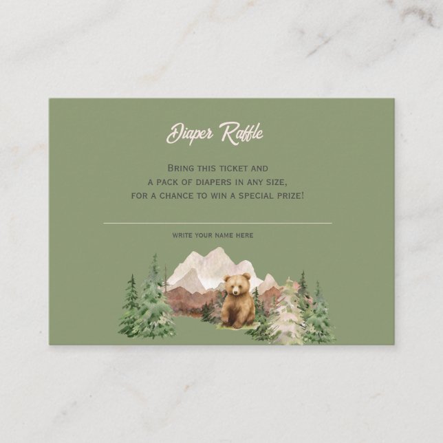 Let the Adventure Begin Mountain Sage Baby Shower  Enclosure Card (Front)