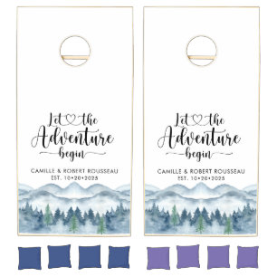 Let The Adventure Begin Newlyweds Cornhole Set
