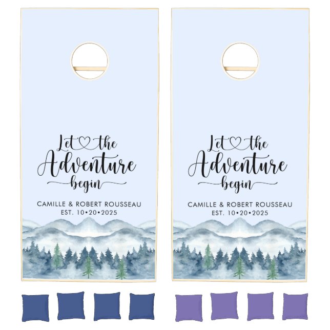 Let The Adventure Begin Newlyweds Cornhole Set (Set)