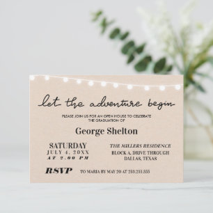 Let The Adventure Begin Open House Grad Party Invi Invitation