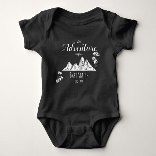 Let the Adventure begin personalizable name Baby Bodysuit