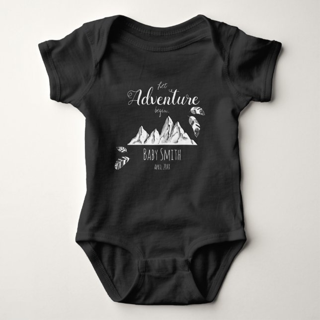 Let the Adventure begin personalizable name Baby Bodysuit (Front)