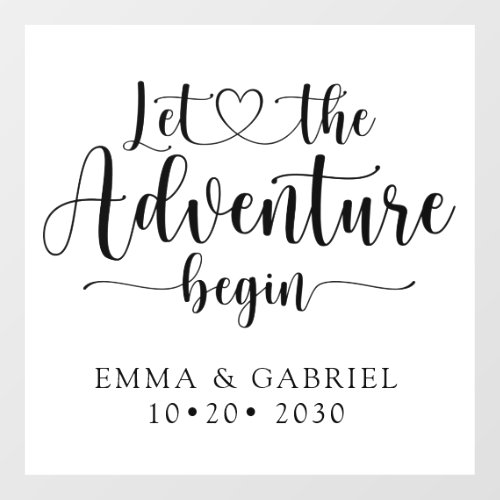 Let The Adventure Begin Personalized Wedding Wall Decal