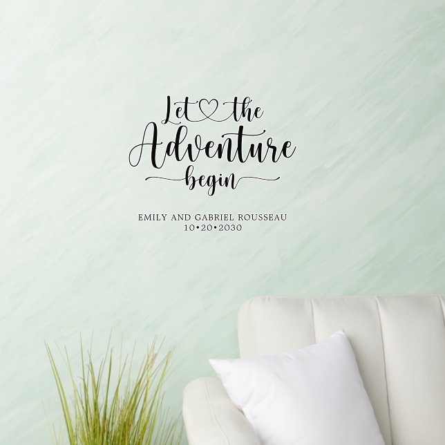 Let The Adventure Begin Personalized Wedding Wall Decal (Living Room)