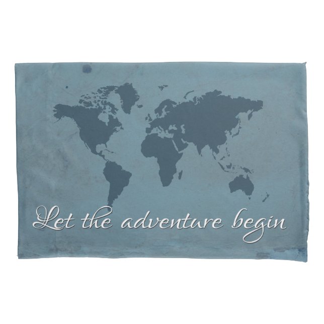 Let the adventure begin pillow case (Front)