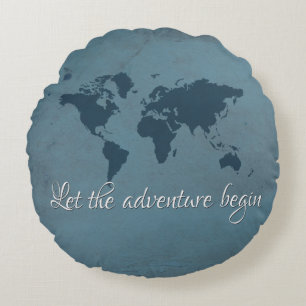 Let the adventure begin round pillow