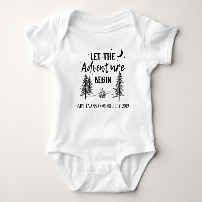 Let the Adventure Begin Rustic Baby Bodysuit (Front)