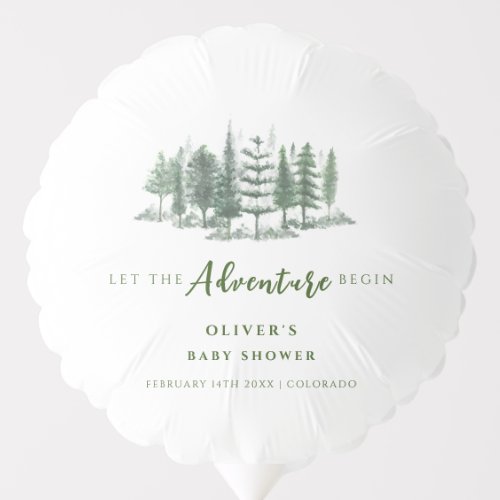 Let The Adventure Begin Rustic Forest Baby Shower Balloon