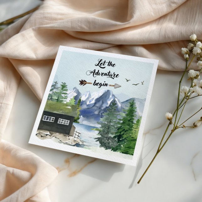 Let the Adventure Begin Rustic Watercolor Napkins (Creator Uploaded)