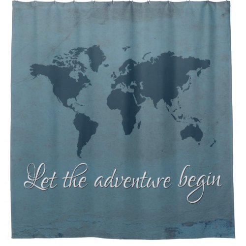 Let the adventure begin shower curtain