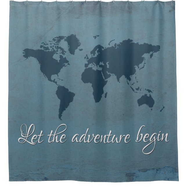 Let the adventure begin shower curtain (Front)