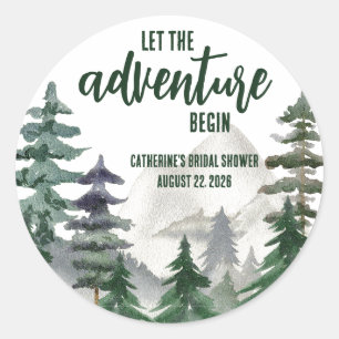 Let the Adventure Begin! Shower Favor Gift Classic Round Sticker