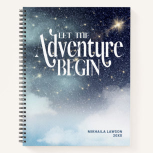Let the Adventure Begin Starry Night Celestial Notebook