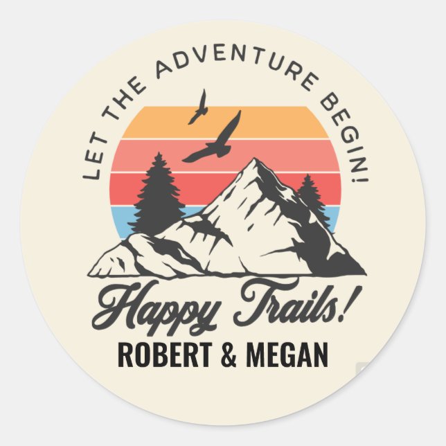 Let the Adventure Begin sticker Happy Trails (Front)