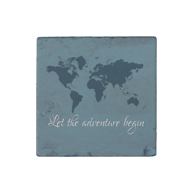 Let the adventure begin stone magnet (Front)