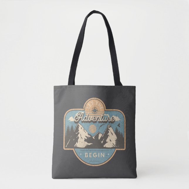 Let the adventure begin tote bag (Front)