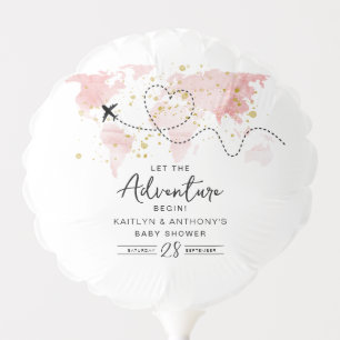 "Let The Adventure Begin!" Travel Map Baby Shower Balloon