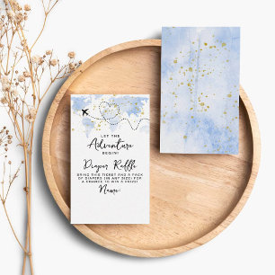 "Let The Adventure Begin!" Travel Map Baby Shower Enclosure Card
