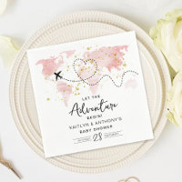 "Let The Adventure Begin!" Travel Map Baby Shower