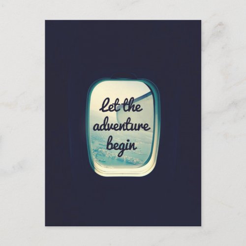 Let The Adventure Begin _ Travel Quotes Postcard