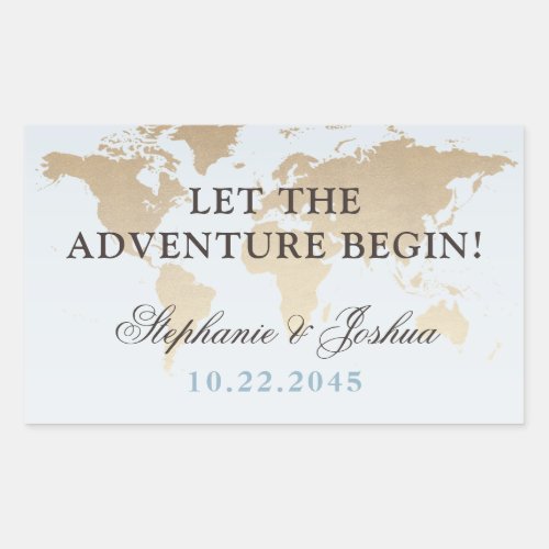 Let the Adventure Begin Vintage Map Travel Theme Rectangular Sticker