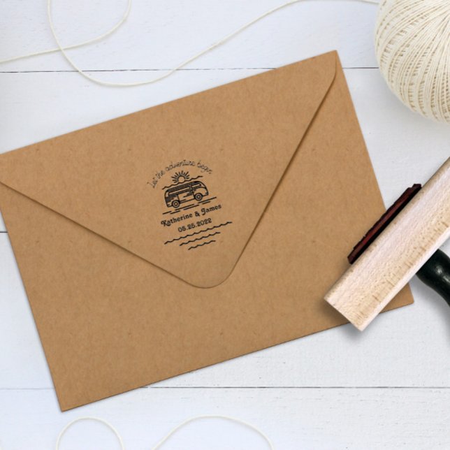 Let The Adventure Begin Wedding Rubber Stamp (Creator Uploaded)